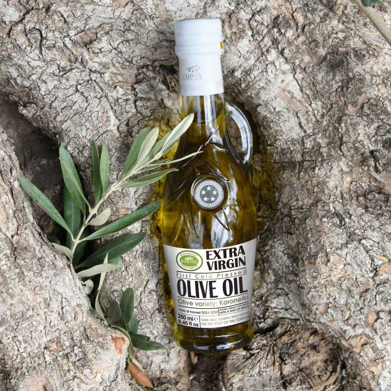 KORVEL Premium Extra Virgin Olive Oil – Amphora Glass 250ml