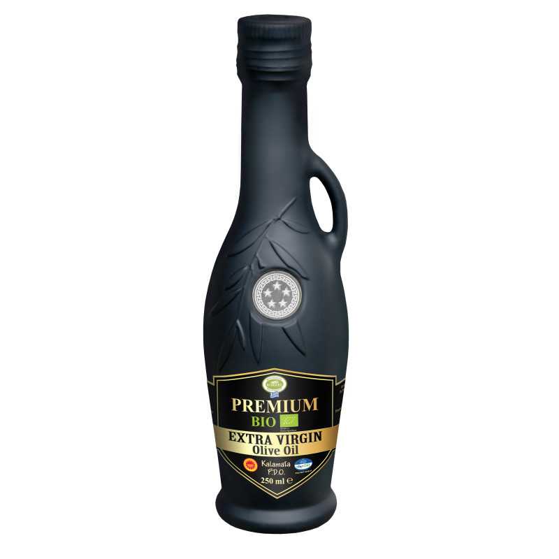 KORVEL Organic EVOO PDO Kalamata – Black Amphora 250 ml