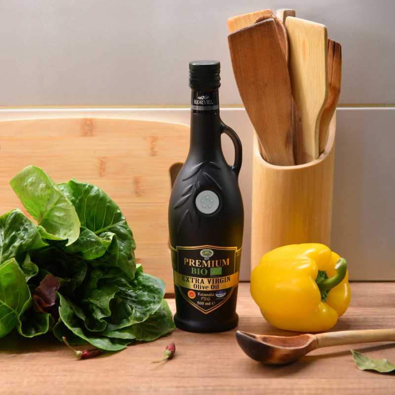 KORVEL Organic EVOO PDO Kalamata – Black Amphora 250 ml