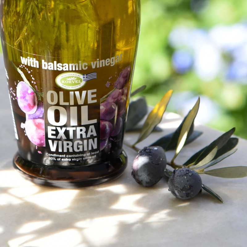 ΚΟΡΒΕΛ EVOO με Βαλσάμικο Ξίδι – Γυάλινο μπουκάλι Amphora 250 ml