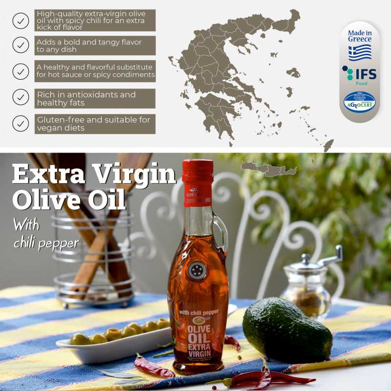 ΚΟΡΒΕΛ Εξαιρετικό Παρθένο Ελαιόλαδο με Τσίλι – 250 ml