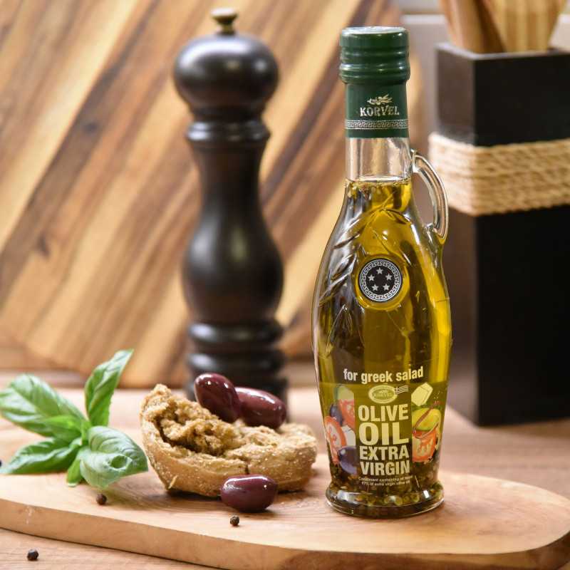 KORVEL Ελαιόλαδο με Βότανα για Χωριάτικη – Αμφορέας 250 ml